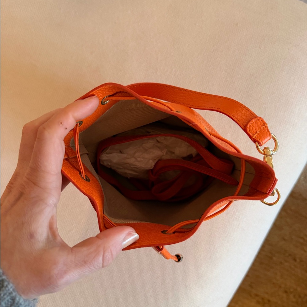 Everyday Orange Drawstring Bucket Shoulder Bag - Picture 3 of 3